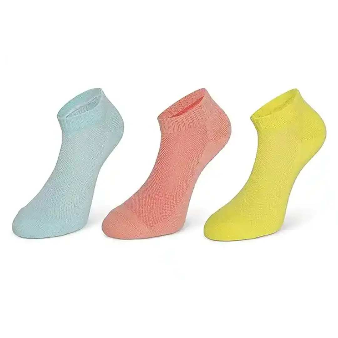 Women's Ankle Length Cotton Sole Terry Sport Socks, Pack of 3